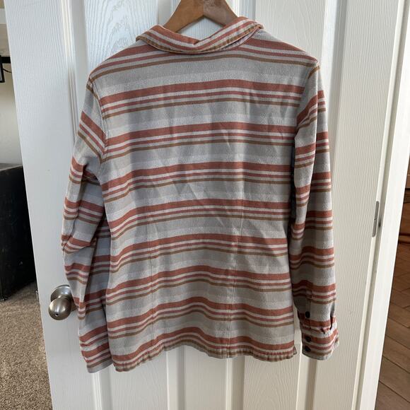 patagonia organic cotton flannel shirt women’s 12 striped button front casual - Picture 2 of 7
